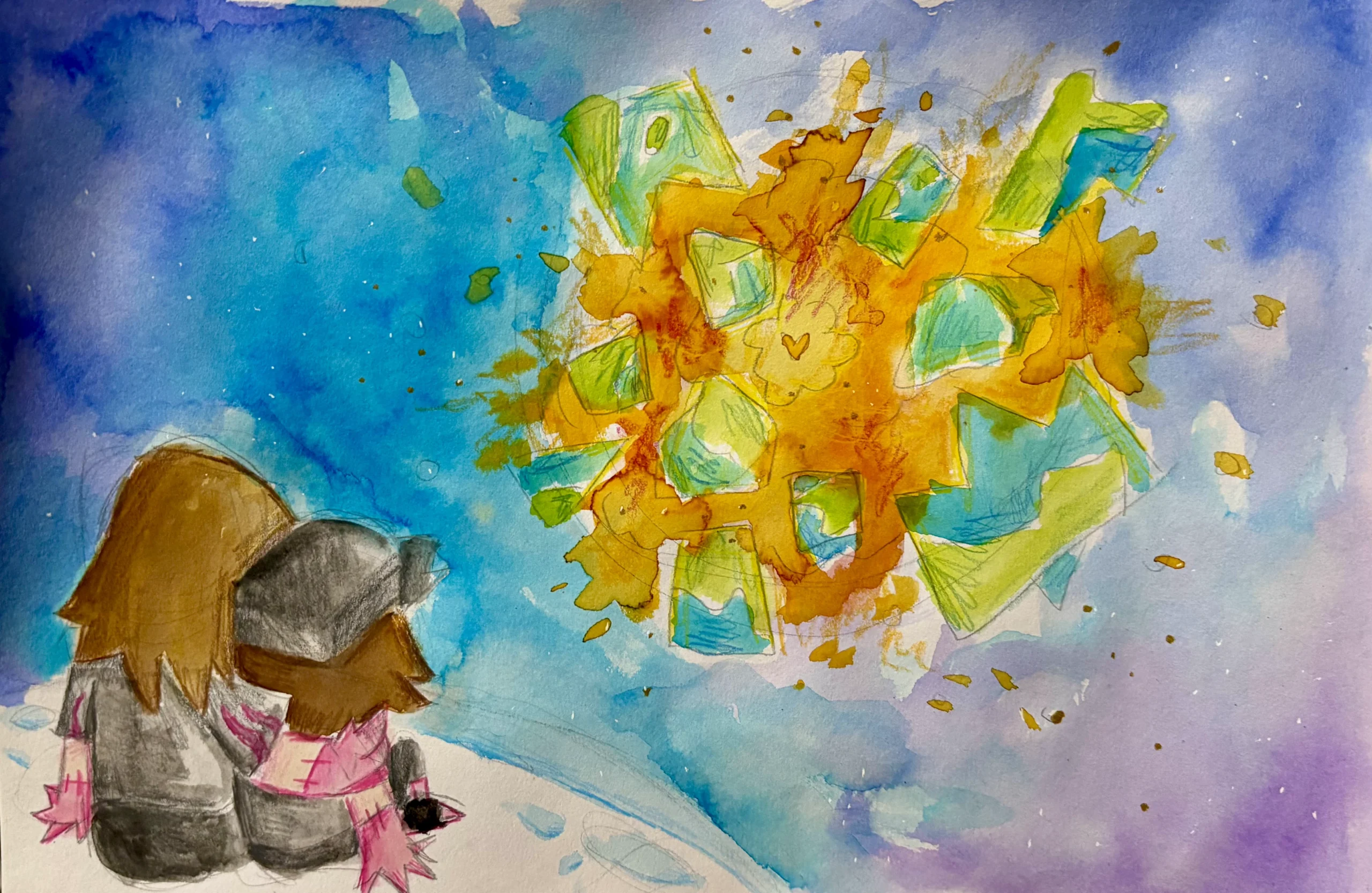 Fitting In Watercolour